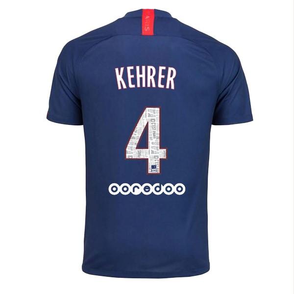 Camiseta Paris Saint Germain NO.4 Kehrer 1ª 2019-2020 Azul
